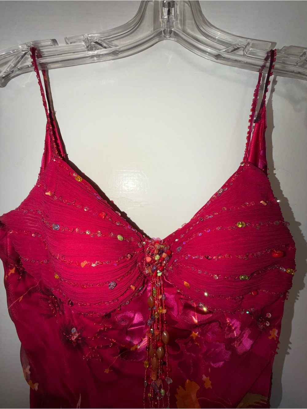 Vintage Sue Wong Nocturne Y2K Beaded Silk Floral Evening Dress - Size 10 - Picture 3 of 15